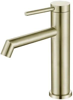 Image de Robinet de salle de bains en or brossé, pivotant à 360 degrés, mitigeur monocommande, eau chaude/froide