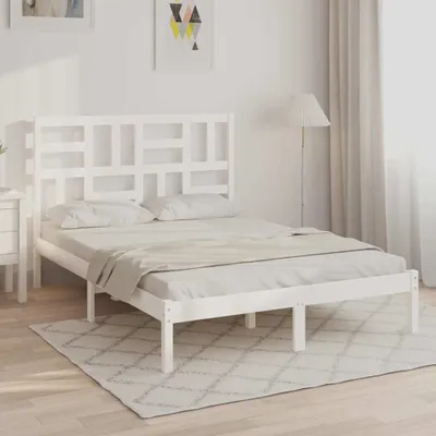 Produktbild von The Living Store Massivholzbett Weiß 160x200 cm
