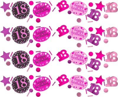 Produktbild von amscan Konfetti Zahl 18 Sparkling Celebration pink 34g