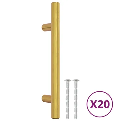 Immagine prodotto di vidaXL Maniglie per mobili, 20 pezzi, dorate, 96 mm, acciaio inossidabile