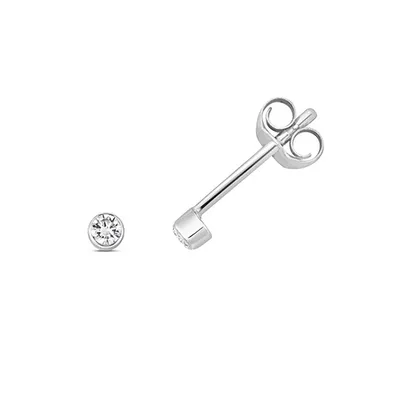 Productafbeelding van Oorbellen voor dames, witgoud 375/1000, met een briljant van 0,07 karaat, kleur H, zuiverheid I1, afmetingen 2mm x 2mm; TRS27999