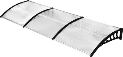 Produktbild von Vordach für Haustür Überdachung 90 x 295 cm, Pultbogenvordach mit UV-Schutz, Haustürdach Sonnenschutz aus Polycarbonat Regenschutz