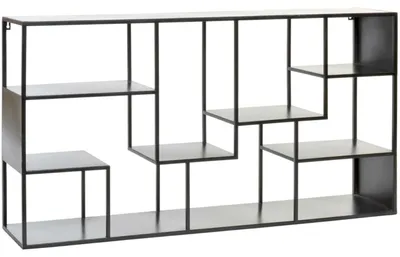 Schwebendes Regal, Metall, schwarz, 120x20x60 cm