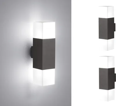 Produktbild von LED Außenwandlampen Anthrazit 2er SET Außenleuchte Terrassenbeleuchtung Hauswand