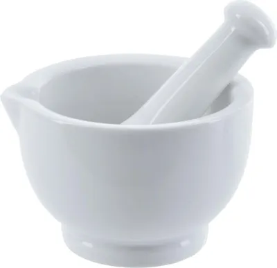 Immagine prodotto di Mortaio in porcellana con pestello, 10,5 cm Mortaio da cucina, mortaio per spezie, bianco