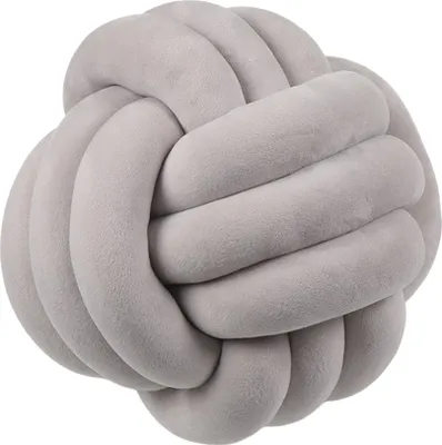Image de Coussin 27cm Nœud Coussin Nœud Oreiller Simplicité nordique Créativité Coussin noué Coussin décoratif Coussin en peluche Décor - Gris clair