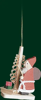 Produktbild von Christbaumschmuck Weihnachtsmann mit Schlitten Höhe= 7cm NEU