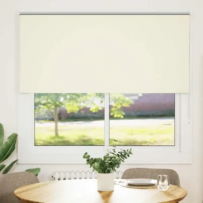 Image de vidaXL Store d'obscurcissement blanc crème 155x150cm Largeur de tissu 151,6cm