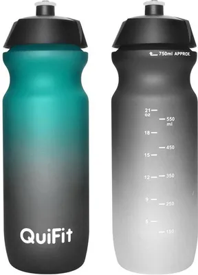 Image de Bouteille de sport étanche 750 ml, sans BPA, à presser, verte/noire