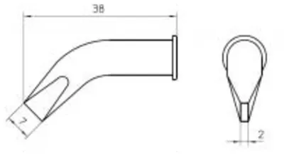 Obrázok produktu pre Spájkovací hrot Weller série LHT, tvar dláta, LHT EX/7,0 x 2,0 mm, zahnutý T0054446199