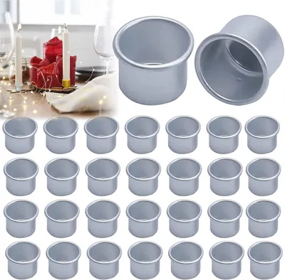 Produktbild von 30 Mini-Kerzenhalter aus Metall, Weihnachtsbaum-Kerzenhalter, Kerzeninsatz, Tischkerzen, dekorativer Metall-Kerzenständer für Pyramidenkerzen