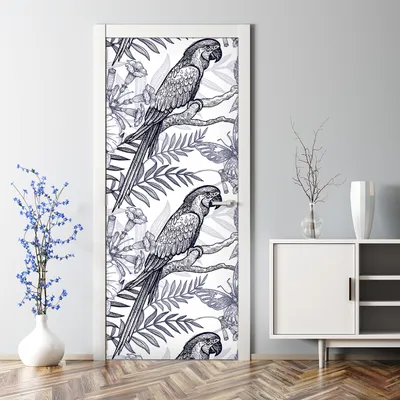 Produktbild von Dekorative Türtapete selbstklebend Klebefolie Türposter Frühlingsgeiste grün 70 x 200 cm