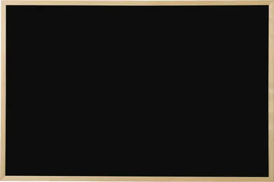 A black chalkboard with a natural wood frame.