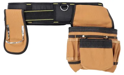 Produktbild von Werkzeuggürtel mit 12 Taschen und abnehmbarer Tasche, verstellbar mit Schnellverschluss und Hammerhalter