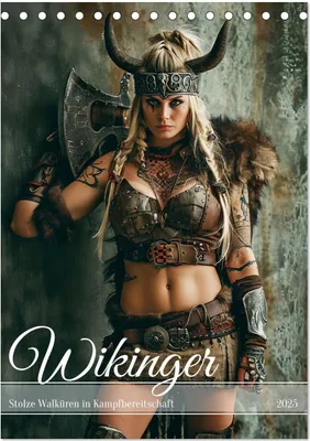 Produktbild von Wikinger - Stolze Walküren in Kampfbereitschaft (Tischkalender 2025 DIN A5 hoch), CALVENDO Monatskalender