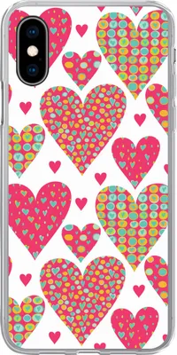 Produktbild von MuchoWow® Handyhülle Schutzhülle Hülle für Telefoonhoesje iPhone X Mädchen - Herz - Liebe - Muster - Mädchen - Kinder - Kinder - Kind Silikon Softcase Handy Hülle - Handyhülle