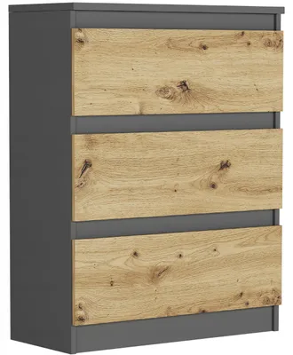 Obrázek produktu pro Komoda 70 cm 3 zásuvky skříňka FRAMIRE R-3 antracit mix artisan