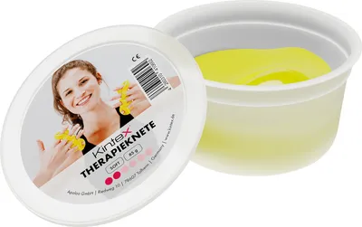 Produktbild von Kintex Therapieknete, 85 gramm, Handtraining, Rehabilitation, verschiedene Stärken Gelb | Leicht