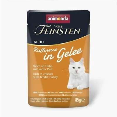 Obrázek produktu pro ANIMONDA Vom Feinsten Adult Raffinesse v želé bohatá na kuřecí s krůtím masem - mokrá krmiva pro kočky - 85g