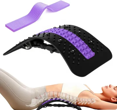 Productafbeelding van Rugrekapparaat, rugtrainer met massagepunten, verstelbaar rugrek, wervelkolomrek, rugrek voor hernia
