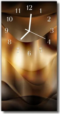 Immagine prodotto di Orologio da parete Tulup in vetro, per cucina, vetro vero, 30x60 cm, motivo marrone
