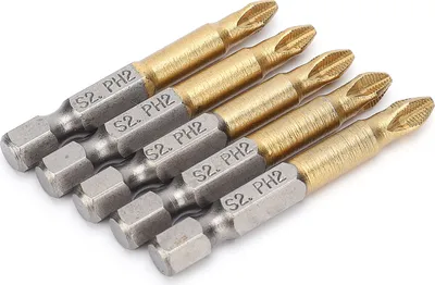 Obrázek produktu pro sada šroubováků s křížovou hlavou PH2 5 ks Sada bitů proti skluzu 1/4 palce se šestihrannou stopkou 50 mm