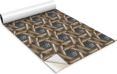 Produktbild von Selbstklebende Möbelfolie - Dekorationsfolie - Tischmöbel - Zuschneidbar - 3D-Holzmuster - 100 x 50 cm