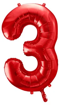 Produktbild von Luftballon fol.Cyfra 3 86cm rot 68824