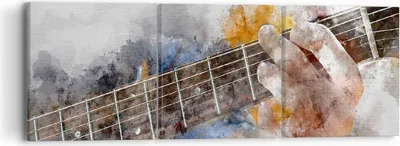 Produktbild von Bild auf Leinwand - Leinwandbild - Gitarre Musik - 90x30cm - Wand Bild - Wanddeko - Wandbilder - Leinwanddruck - Bilder - Kunstdruck - Wanddekoration - Leinwand bilder - Wandkunst - CA90x30-3448