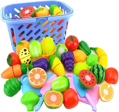 Produktbild von Küchenspielzeug Spielzeug Küchen Zubehör Set, 23-teilig, Schneidemesser, Obst, Gemüse, Lernspielzeug für