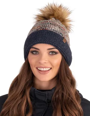 Immagine prodotto di Vivisence berretto donna con pompon inverno lana caldo spesso 7024 , blu scuro, taglia unica