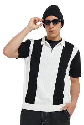 Produktbild von Brave Soul - Poloshirt für Herren, mit kurzem Reißverschluss WH145 (XXL) (Cremefarbe/Samtschwarz)