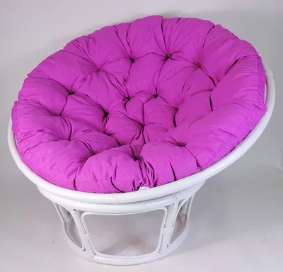 Produktbild von Rattan Papasansessel,Papasan Durchmesser 110 cm, Fb. weiß lackiert, Polster Uni Living 246 alt rosa