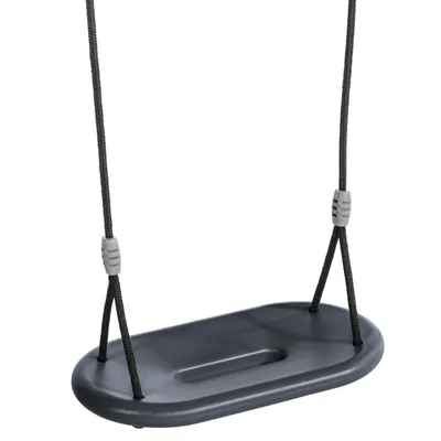 Image de TRIBECCO Planche à bascule ergonomique anthracite – Siège en plastique antidérapant avec suspension par cordes réglable – Pour les enfants à partir de 3 ans
