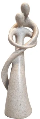 Abstrakte Polyresin-Skulptur, Sandstein, 25 cm, Dekofigur