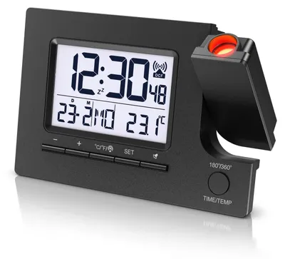 Productafbeelding van BEARWARE Digitale wekker, projectiewekker, wekker met projectie, digitale radio-wekker, datum- en weekdagweergave, LED-achtergrondverlichting, snooze-functie, 2 alarmen