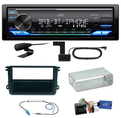 Produktbild von JVC KD-X482DBT Bluetooth DAB Einbauset für Golf 5 6 Passat 3C CC B7 Touran