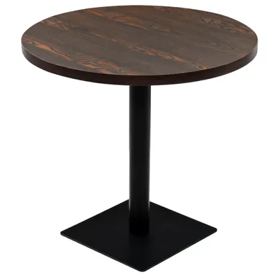 Produktbild von vidaXL Bistrotisch MDF und Stahl Rund 80×75 cm Dunkle Esche