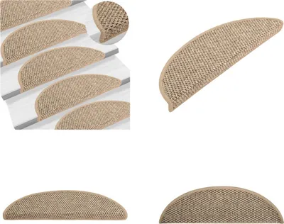 Immagine prodotto di vidaXL Tappetini per scale autoadesivi in Sisal 15 pezzi 56x17x3cm Beige scuro - Tappetino per gradini - Tappeto per gradini - Tappeti per gradini