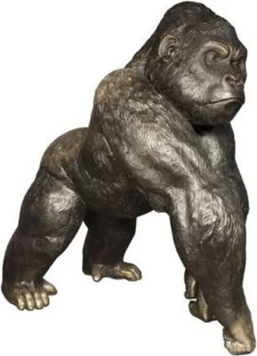 Produktbild von Casa Padrino Luxus Bronze Deko Skulptur Gorilla Affe 102 x 147 x H. 152 cm - Riesiege Bronze Skulptur - Lebensgroße Tierfigur - XXL Bronze Gorilla Figur - XXL Garten Skulptur - Luxus Garten Deko
