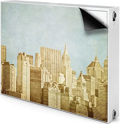 Produktbild von Magnet Heizkörperabdeckung Heizkörperverkleidung Verkleidung Abdeckung 80x60 cm - Wolkenkratzer, Manhattan