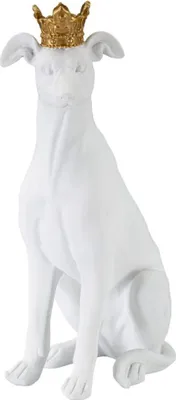 Zdjęcie produktu dla Rzeźba psa o Ferretti Dog White 20x12.5x33 cm białe złoto