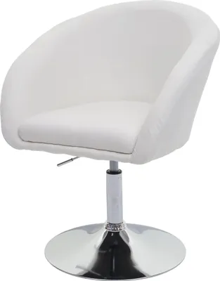 Produktbild von Esszimmerstuhl gepolstert | HxBxT 90x59x60cm | Sitzhöhe 45cm | drehbar höhenverstellbar | Stoff/Textil Creme-Weiß | Küchenstuhl Stuhl Drehstuhl Loungesessel