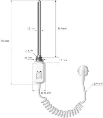 Obrázok produktu pre Elektrické radiátory 1200 W, 60 x 120 cm, biele