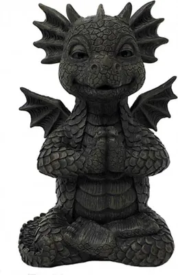 Produktbild von Gartenfigur Gartendrache - Modell Yogi klein - Fantasy Figur Deko Drache Garten