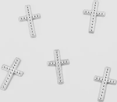 Produktbild von Oblique Unique 25 Deko Kreuze Streu Tischdeko Konfirmation Taufe Kommunion - silber