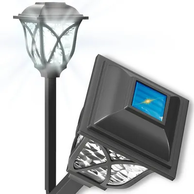Zdjęcie produktu dla Lampa solarna lampka ogrodowa wbijana czujnik zmierzchu LED IP65 44x9x9 cm dekoracja do ogrodu tarasu balkonu
