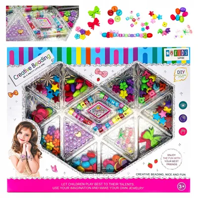 Zdjęcie produktu dla ZESTAW KORALIKÓW do robienia BRANSOLETEK zestaw KORALIKI do BIŻUTERII DIY