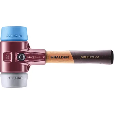 Image de Marteau de protection SIMPLEX, TPE-soft / TPE-mid ; avec corps en fonte malléable et manche en bois extra court de haute qualité | D=60 mm / version du manche=extra court | 3013.062