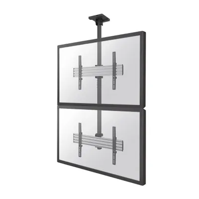 Produktbild von NeoMounts PRO Flat Screen Ceiling Mount - 1x2 (2 x vertical) / 32-55" / Black/silver